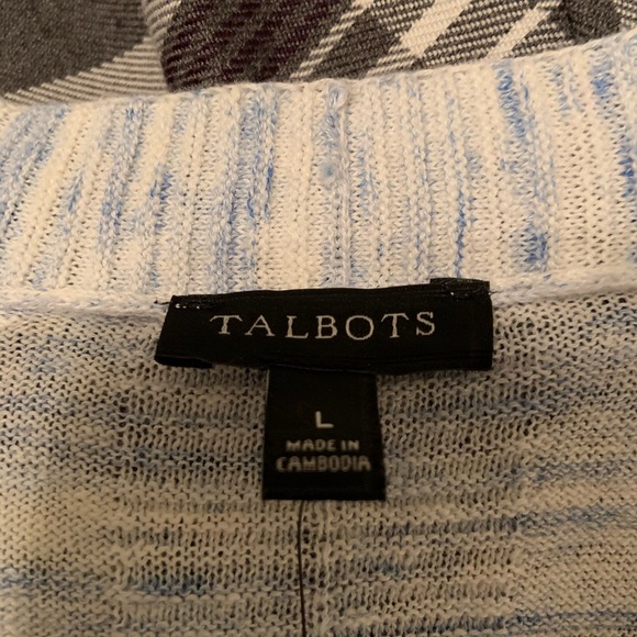 Talbots Space Dyed Cardigan in Blue - Picture 7 of 9